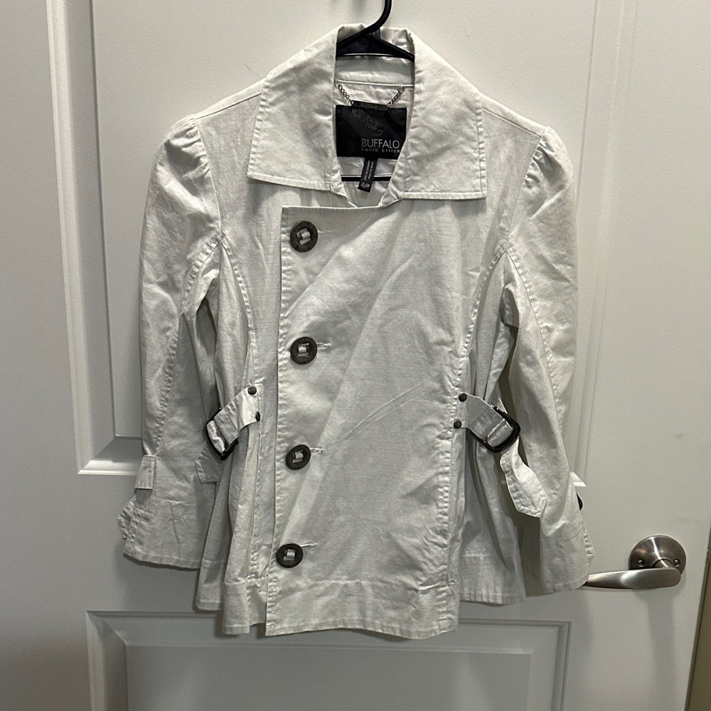 Buffalo David Bitton Women's Light Gray Trench Coat